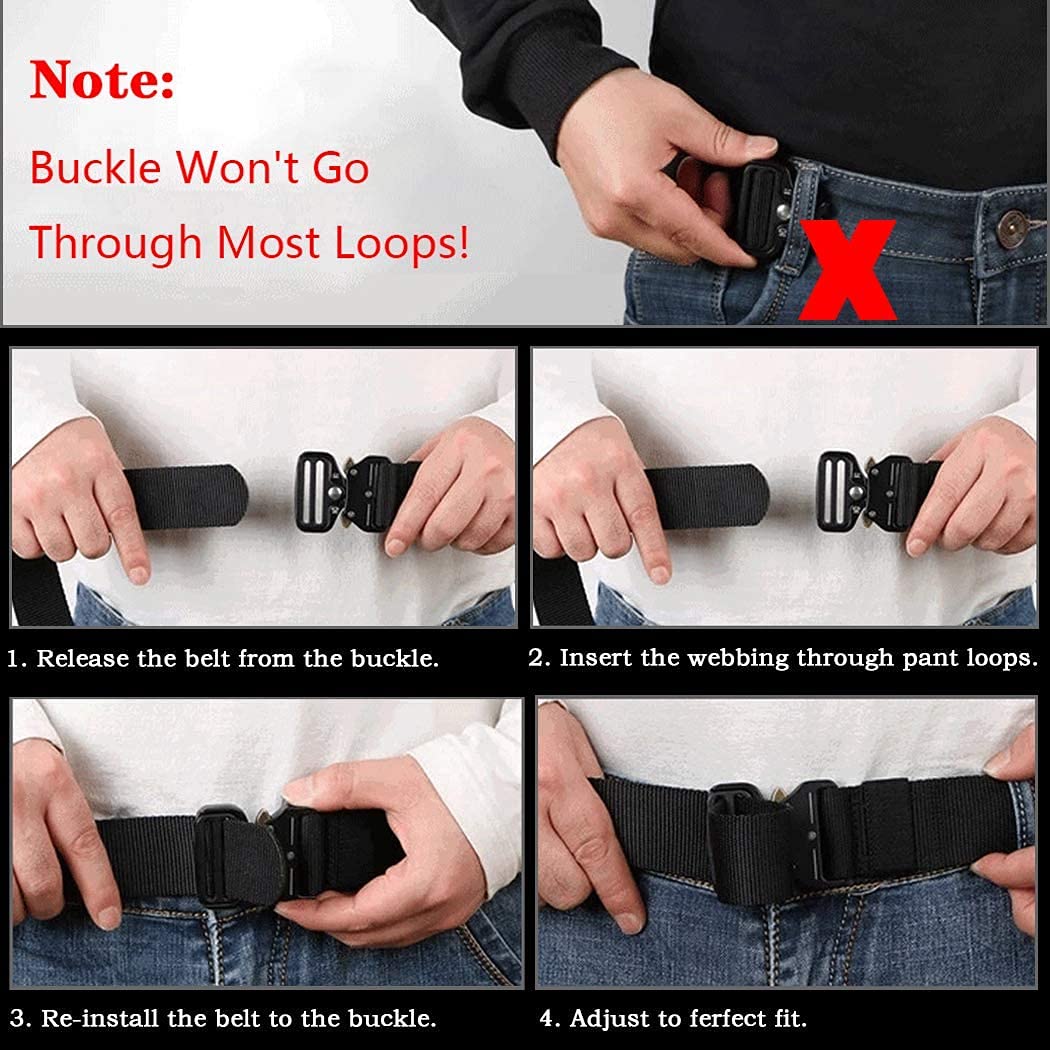 Taktische Gürtel für Männer im Militärstil, Arbeit, Wandern, Riggers Web Gun Belt mit strapazierfähiger Schnellverschluss-Metallschnalle